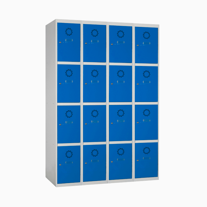 taquilla-metalica-4-4-azul-genciana Taquilla metálica ECO 4 Puertas 4 Módulos - Imagen 1