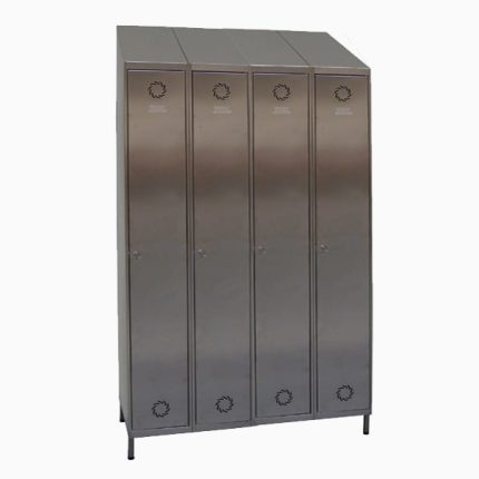 Taquilla de acero inoxidable de 4 puertas (4 columnas de 1)