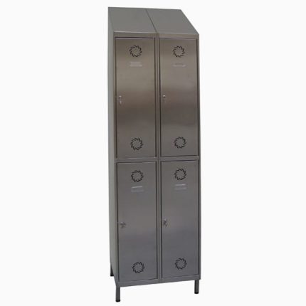 Taquilla de acero inoxidable de 4 puertas (2 columnas de 2)