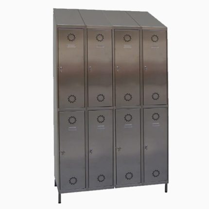 Taquilla de acero inoxidable de 8 puertas (4 columnas de 2)
