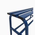 Detalle del asiento del banco de acero